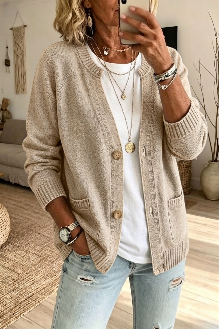 New Arrivalš„Women's V-Neck Button Knit Cardigan