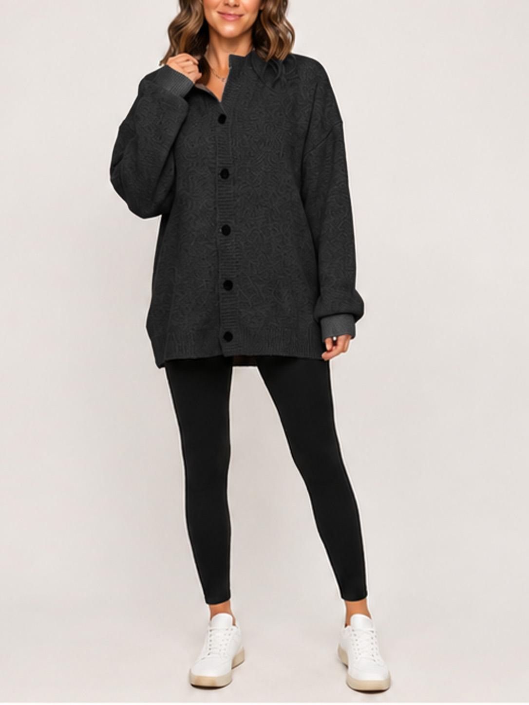 Women Oversized Button Front Knit Cardigan