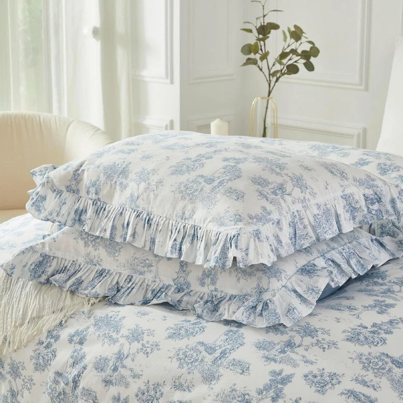 Duvet Cover Set-Blue Floral French Country