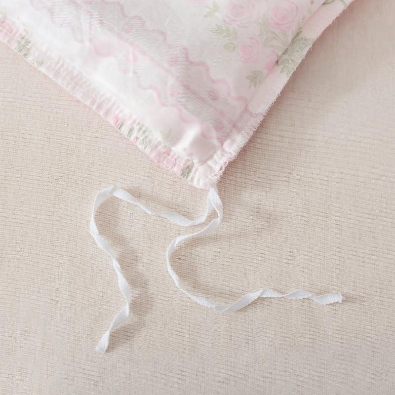 Duvet Cover Set - Botanical Stripe Ruffle