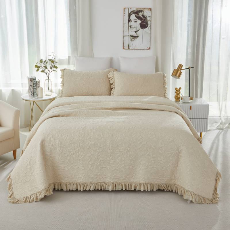 Quilt Bedding Set-Ruffle Bedspread