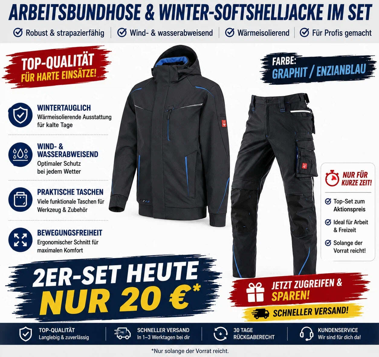 Offizieller Markenshop-Softshelljacke x Bundhose Set