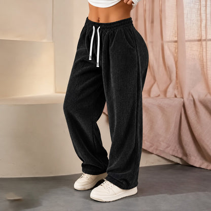 Bestseller 🏆 Einfarbige Cordhose für Damen mit geradem Bein
