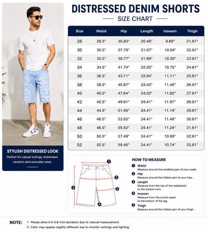 ⚡FINAL SALE⚡Raw Hem Denim Shorts with Rips – Edgy Urban Casual Warm-Weather Essential