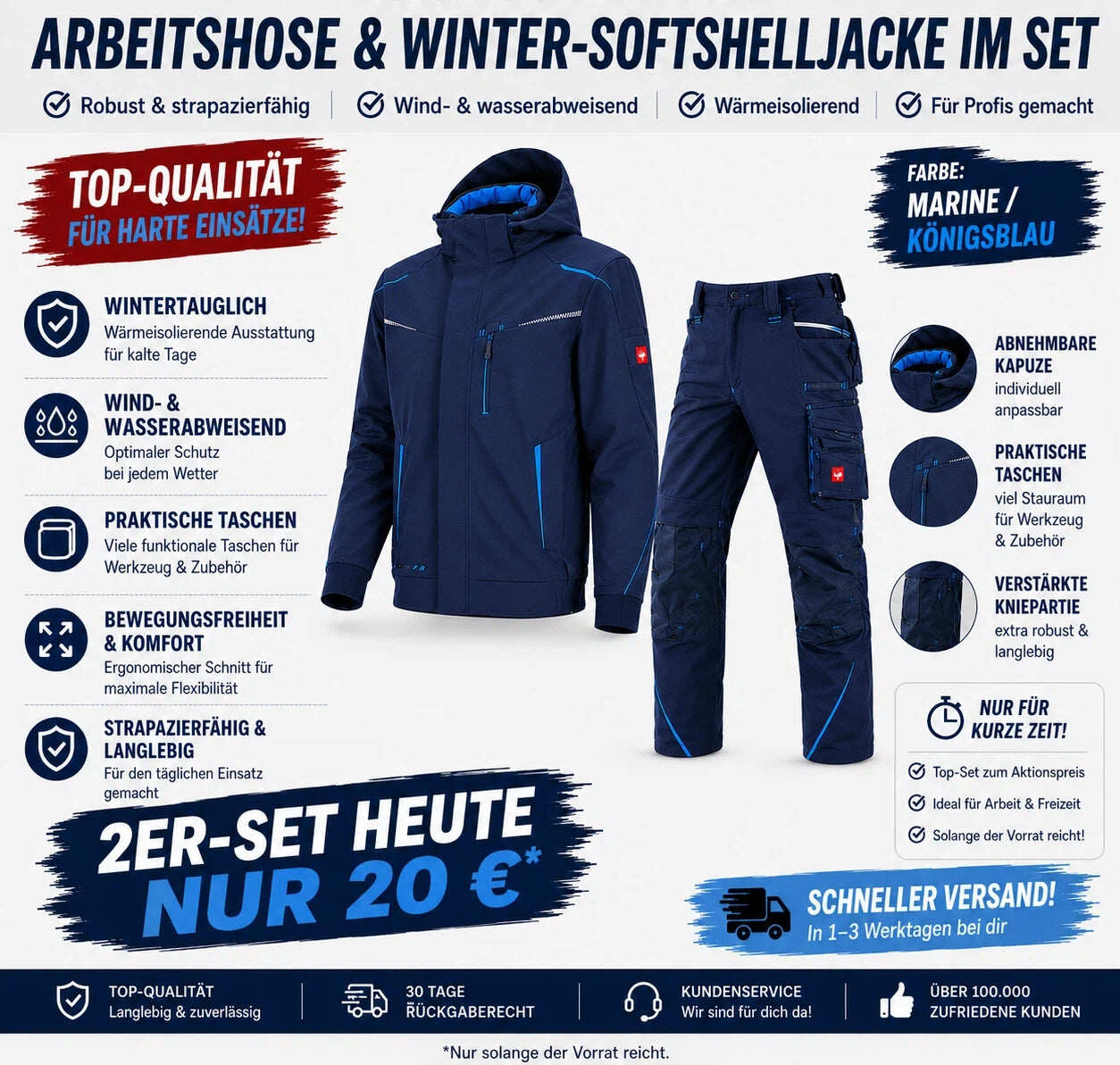 Offizieller Markenshop-Softshelljacke x Bundhose Set