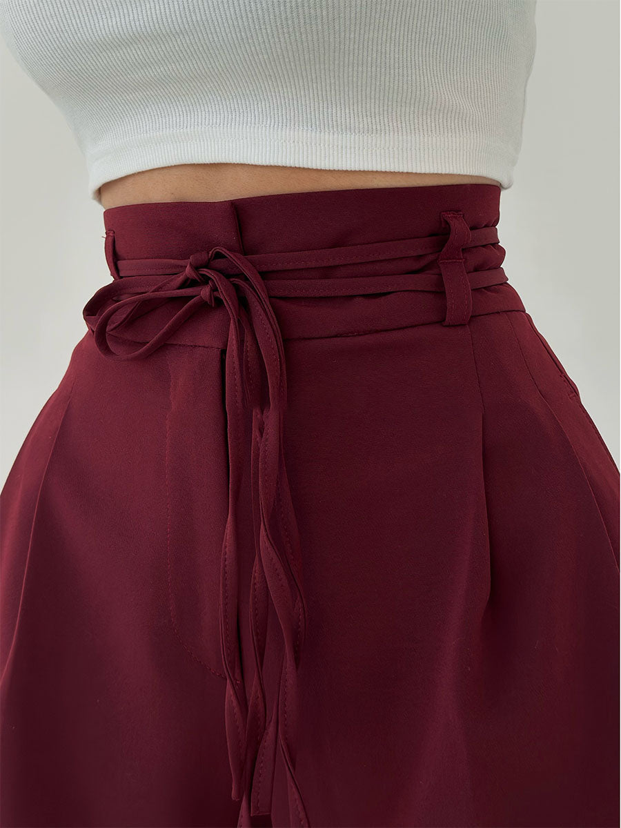 Lace-up casual trousers
