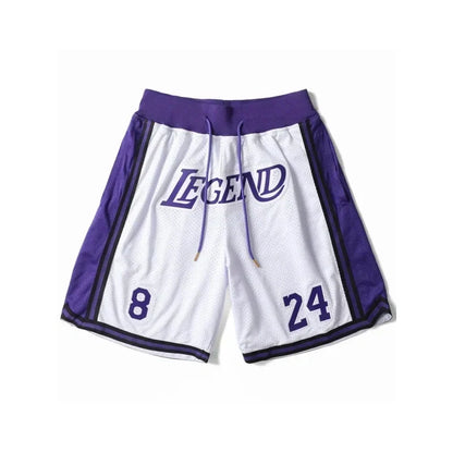 🔥Regular Fit Letter & Number Print Drawstring Waist Jersey Basketball Shorts