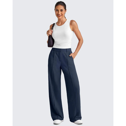 Women's Straight Leg Ponte Yoga Pants with Pockets