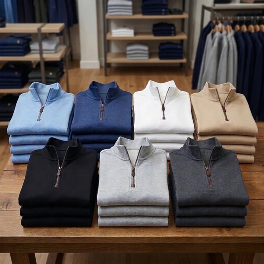 Herren-Pullover mit Reißverschluss am Kragen