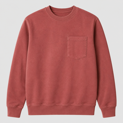 【LAST DAY SALE】Vintage Washed Unisex Pocket Crewneck Sweatshirt