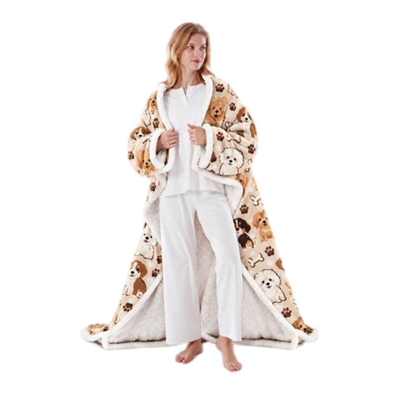 🔥Wearable Heated Blanket with Foot Pocket Sherpa🔥Overheat Protection & Auto Shut-Off
