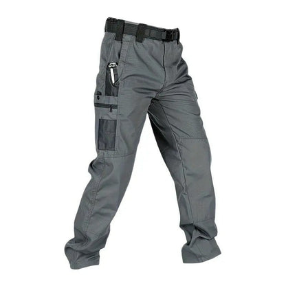 Men's Tactical Work Pants with Multi-Pocket Zipper Design