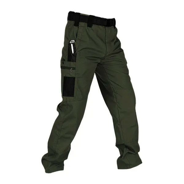 Men's Tactical Work Pants with Multi-Pocket Zipper Design