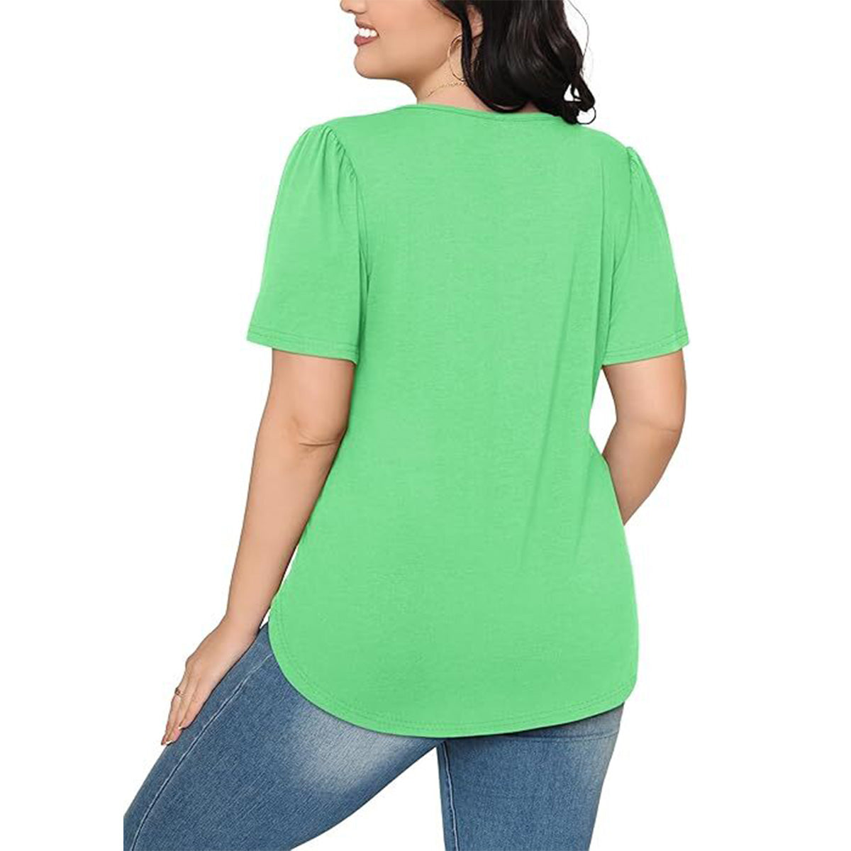 🔥Last Day Promotion🔥Womens T Shirts Short Sleeve Pleated Dressy Casual Scooped Neck Summer Tops Blouses