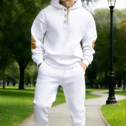 Men’s 2-Piece Textured Hoodie Tracksuit