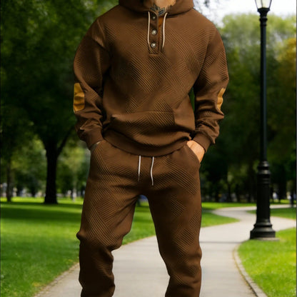 Men’s 2-Piece Textured Hoodie Tracksuit