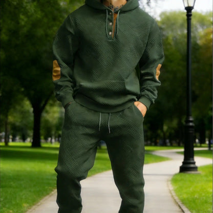 Men’s 2-Piece Textured Hoodie Tracksuit
