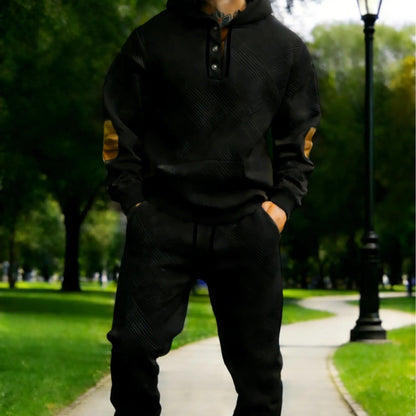 Men’s 2-Piece Textured Hoodie Tracksuit