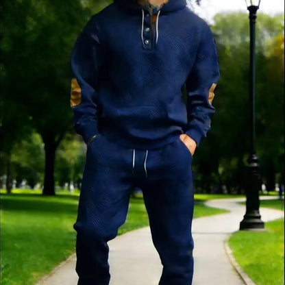 Men’s 2-Piece Textured Hoodie Tracksuit