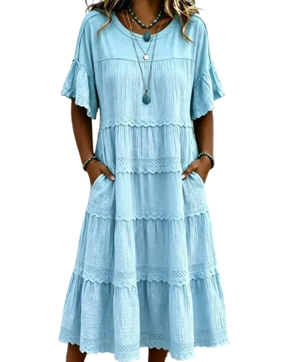 🔥Cool & breathable fabric🍃Women's Vintage Patchwork Lace Dress.