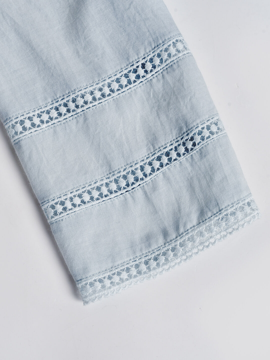 100% Cotton Gray Blue Midi Dress