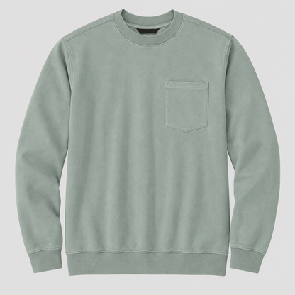 【LAST DAY SALE】Vintage Washed Unisex Pocket Crewneck Sweatshirt