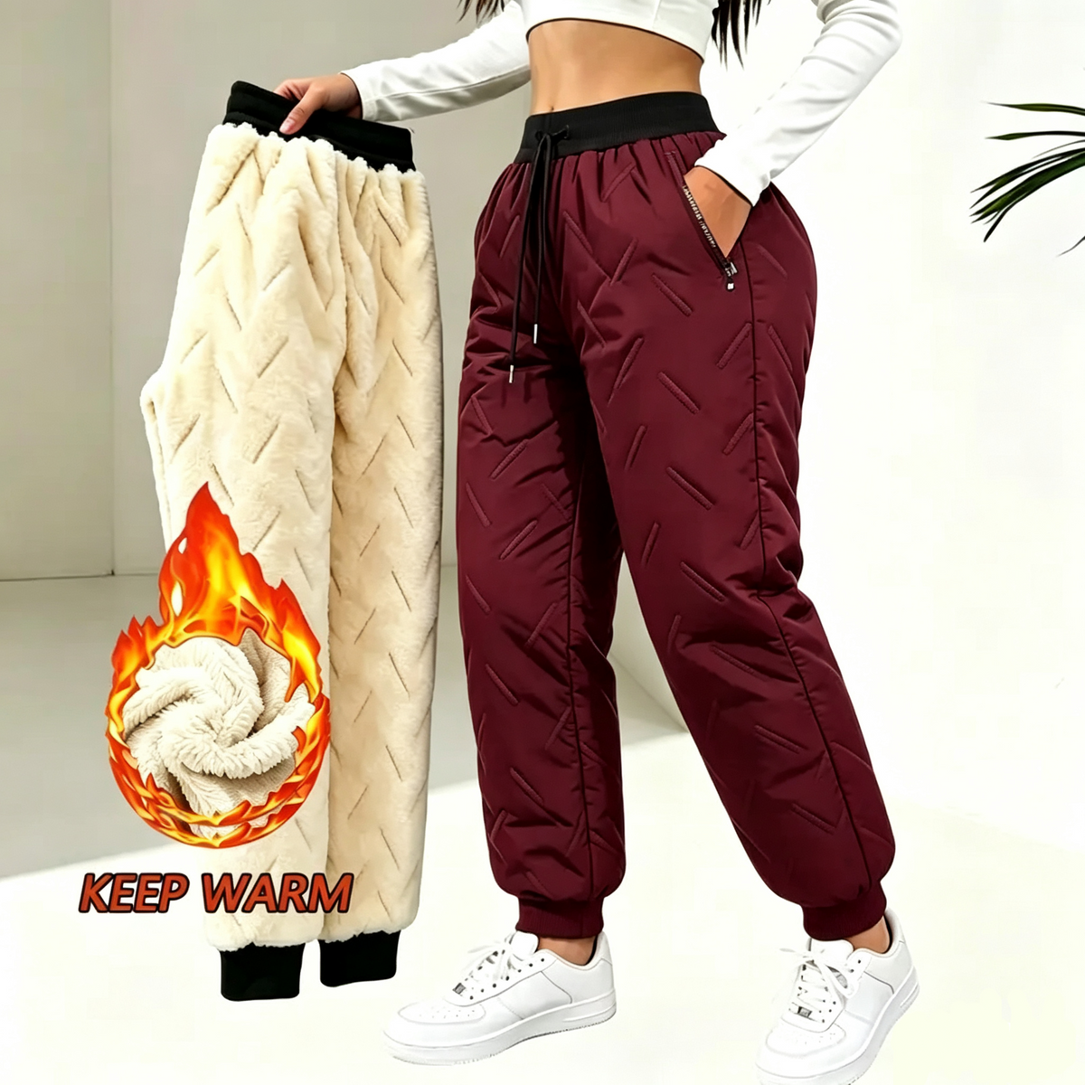 Women’s Winter Fleece-Lined Thick Casual Pants