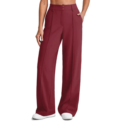 Women's Straight Leg Ponte Yoga Pants with Pockets