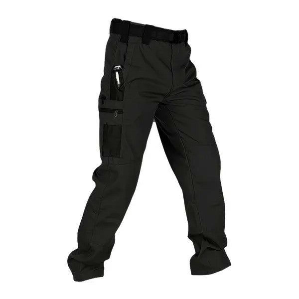 Men's Tactical Work Pants with Multi-Pocket Zipper Design