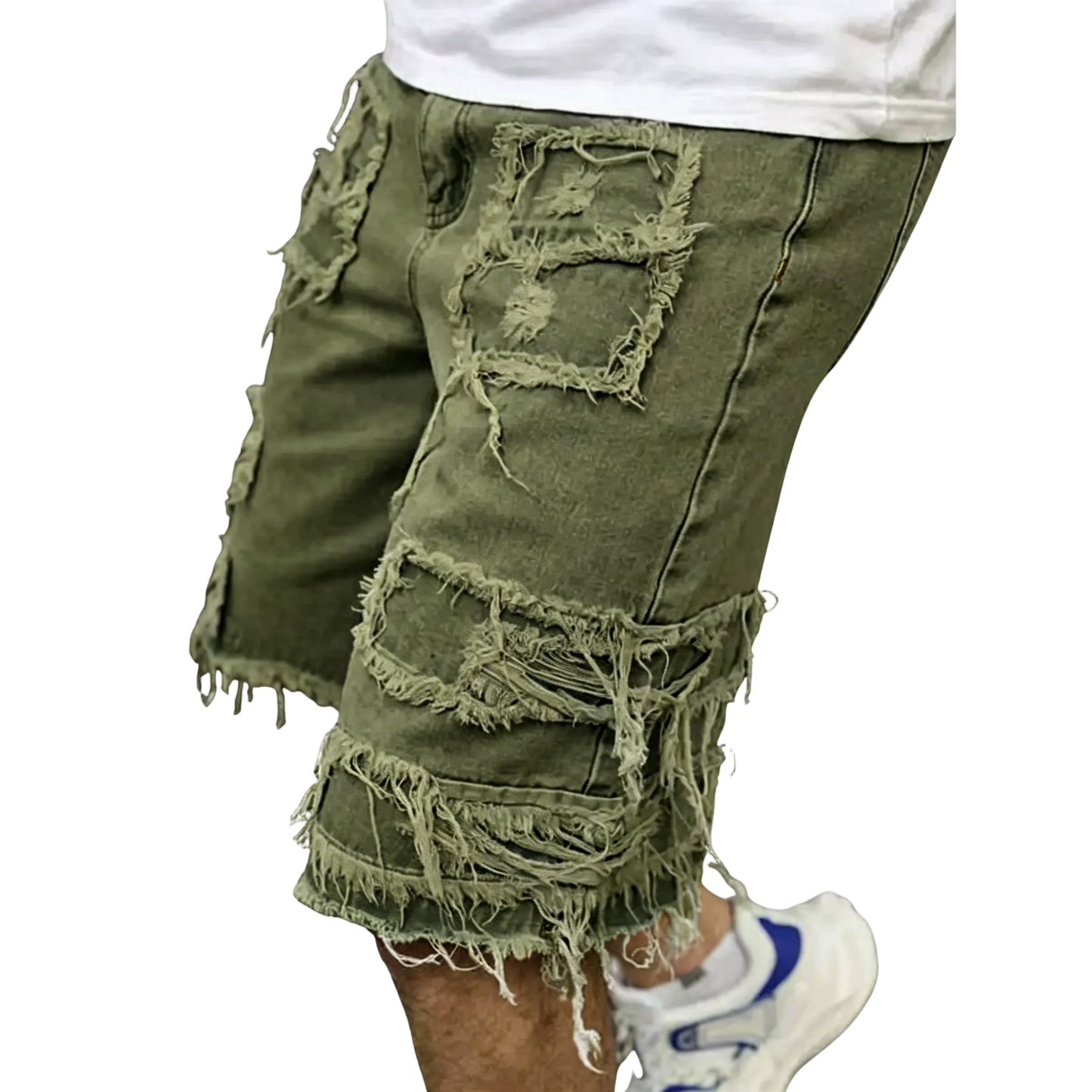 ⚡FINAL SALE⚡Raw Hem Denim Shorts with Rips – Edgy Urban Casual Warm-Weather Essential