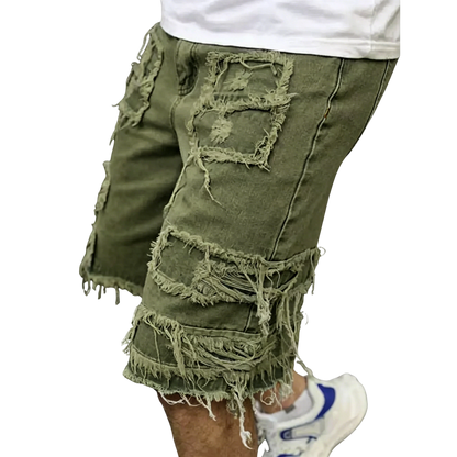 ⚡FINAL SALE⚡Raw Hem Denim Shorts with Rips – Edgy Urban Casual Warm-Weather Essential