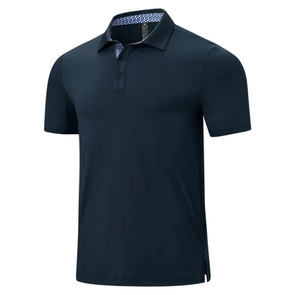 💝💝Men's Classic Polo Shirts Contrast Collar Short Sleeve Casual Solid Stylish and Printed Polo