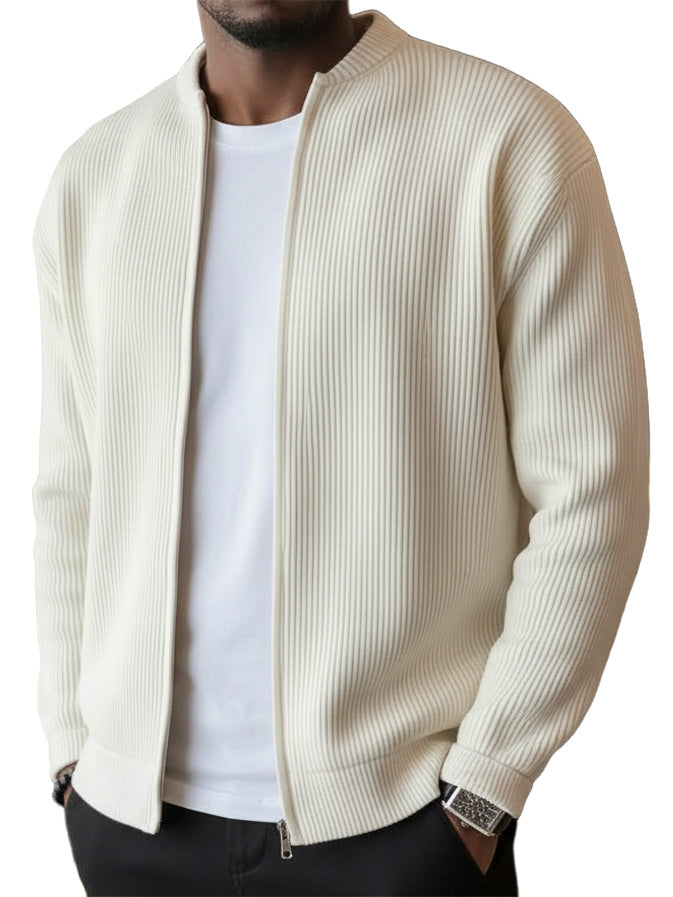 Men's Ribbed Zip-Up Jacket — Comfortable, Casual & Easy to Style