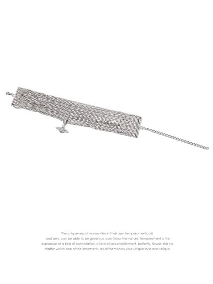 Starlight Layers Rhinestone Chain Choker Necklace