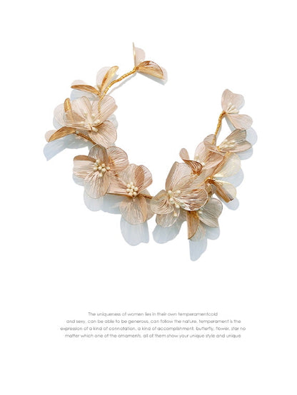 Golden Blossom Petal Necklace