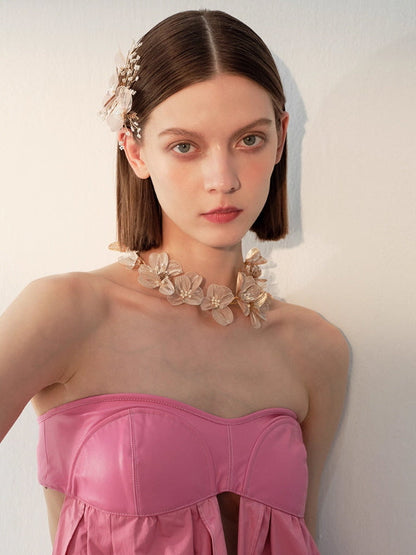 Golden Blossom Petal Necklace