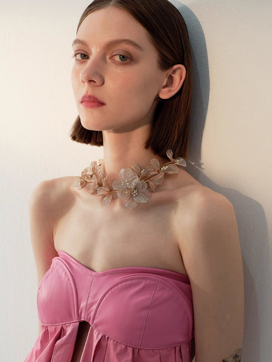 Golden Blossom Petal Necklace