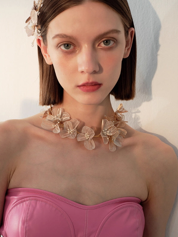 Golden Blossom Petal Necklace