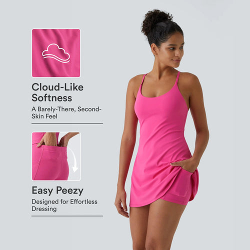 Womens Plush Backless Active Dress-Easy Peezy Edition