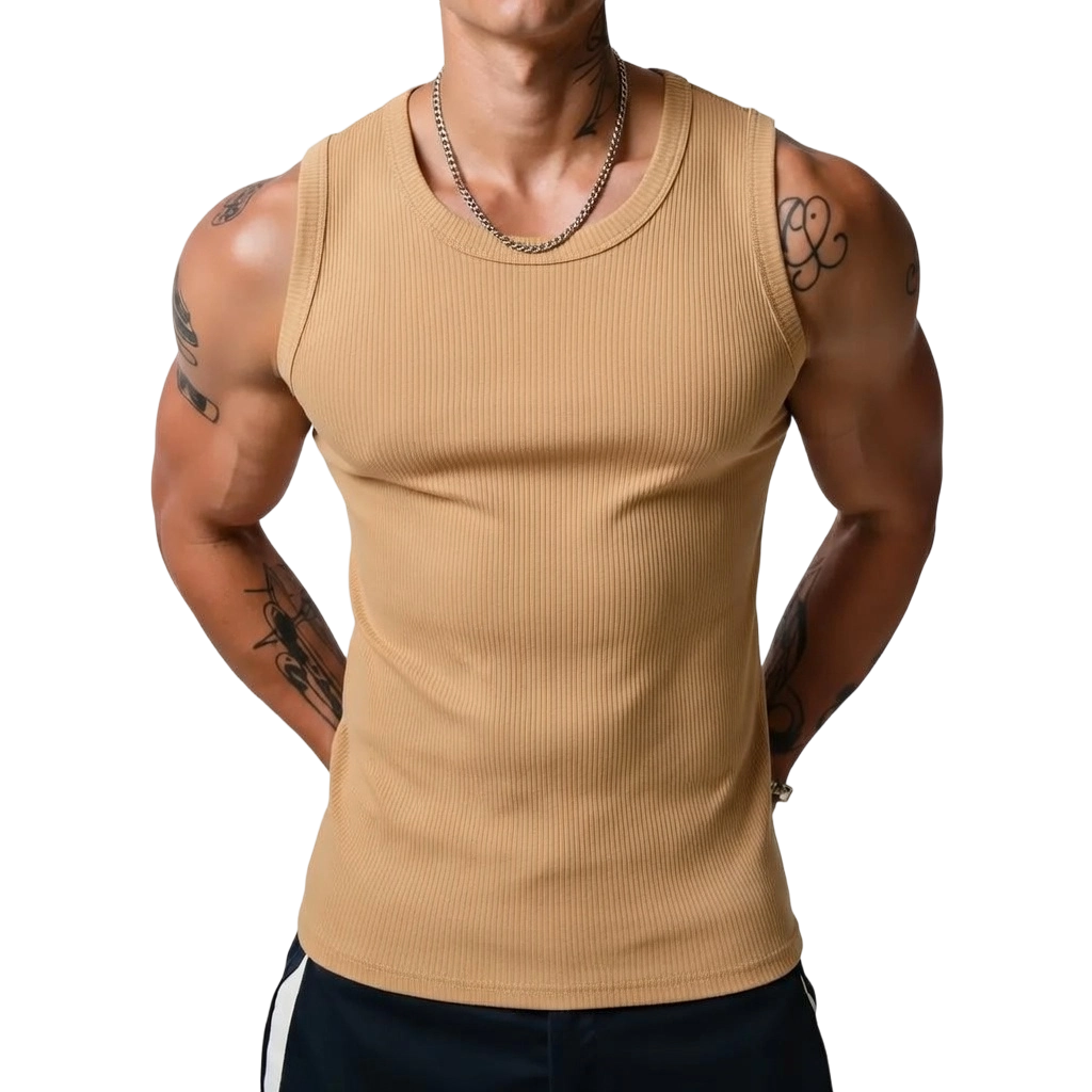 💝💝Men's Wide Strap Ribbed Tank Top