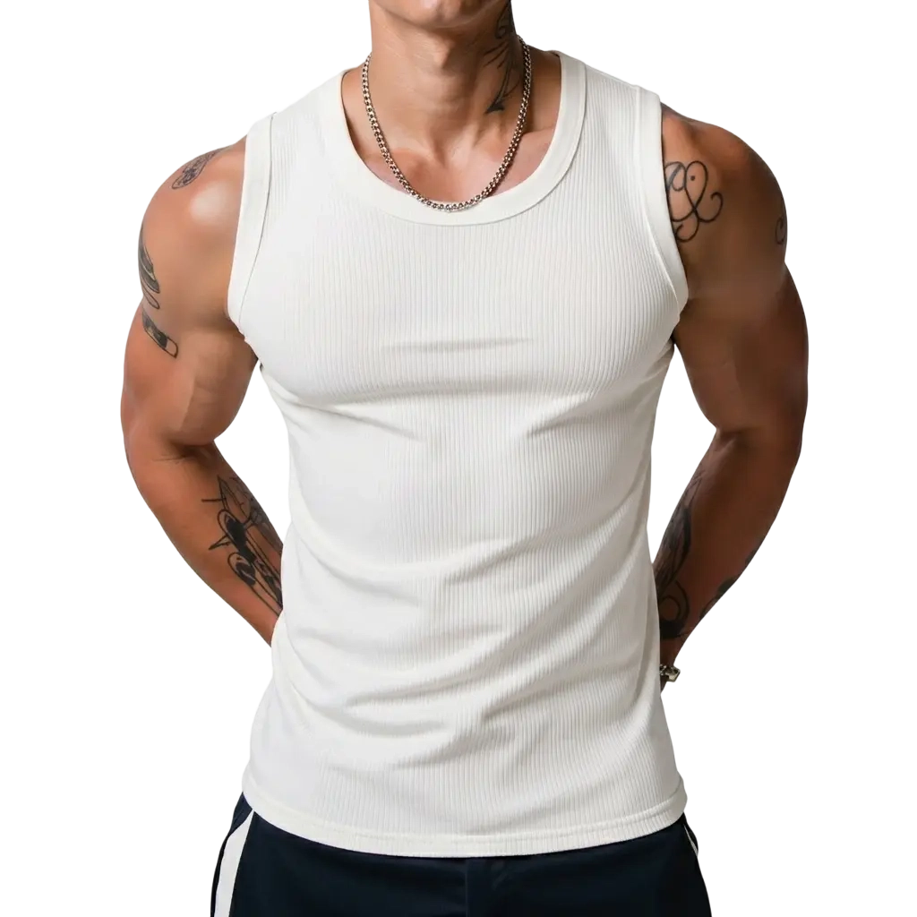 💝💝Men's Wide Strap Ribbed Tank Top