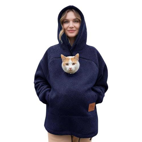 🔥Women's Oversized Cat Hoodie – Kangaroo Pocket, Long Sleeve Pullover