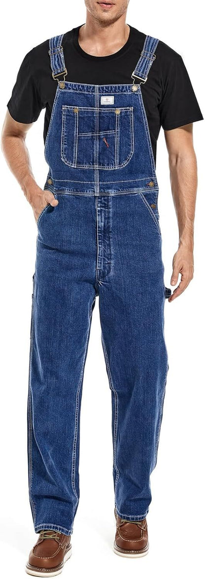 🔥Last Day Promotion🔥Men's Denim Bib Overalls,  Workwear with Adjustable Straps and Convenient Tool Pockets