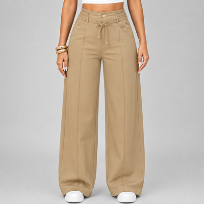 💥Last Day Promotion💥New Summer Drawstring High Waist Wide Leg Pants