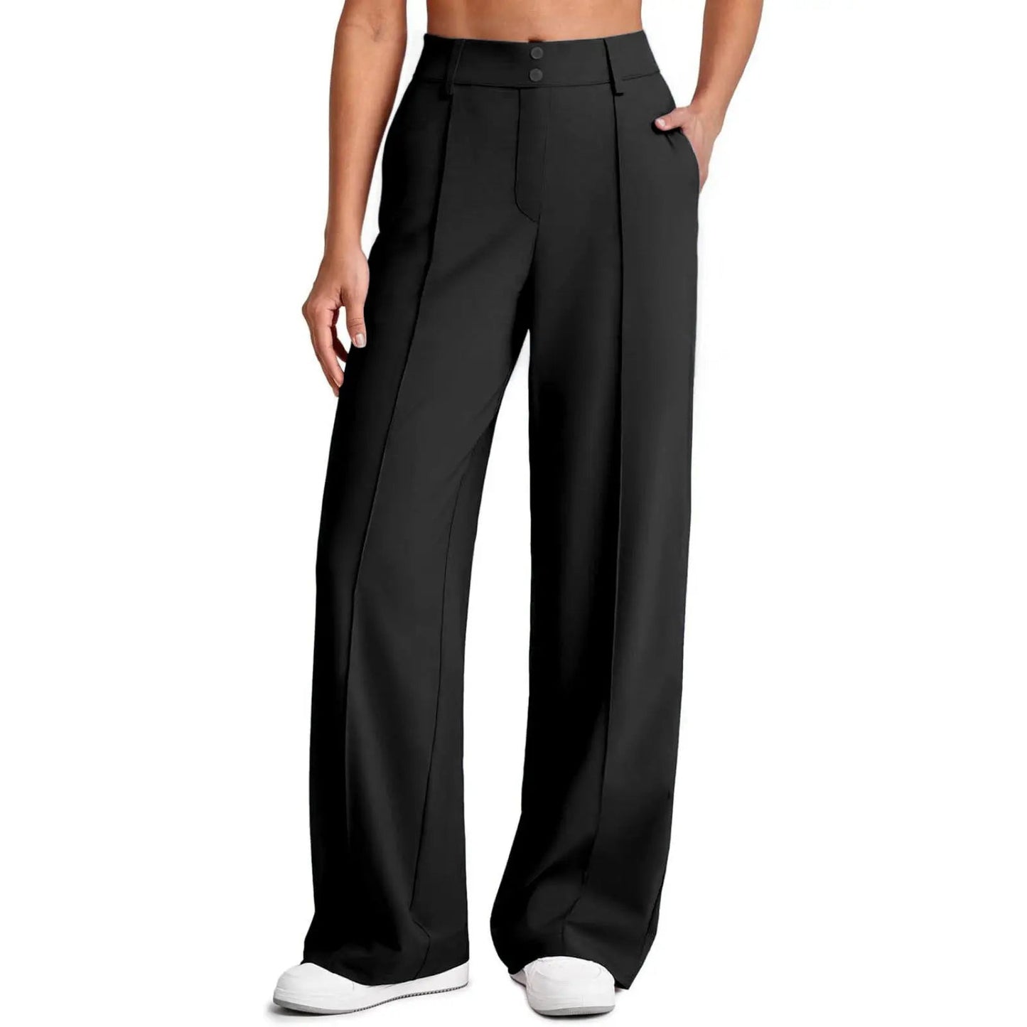 Women's Straight Leg Ponte Yoga Pants with Pockets