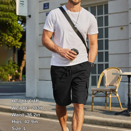 【LAST DAY SALE】 Men's Pockets Drawstring Cargo Shorts.