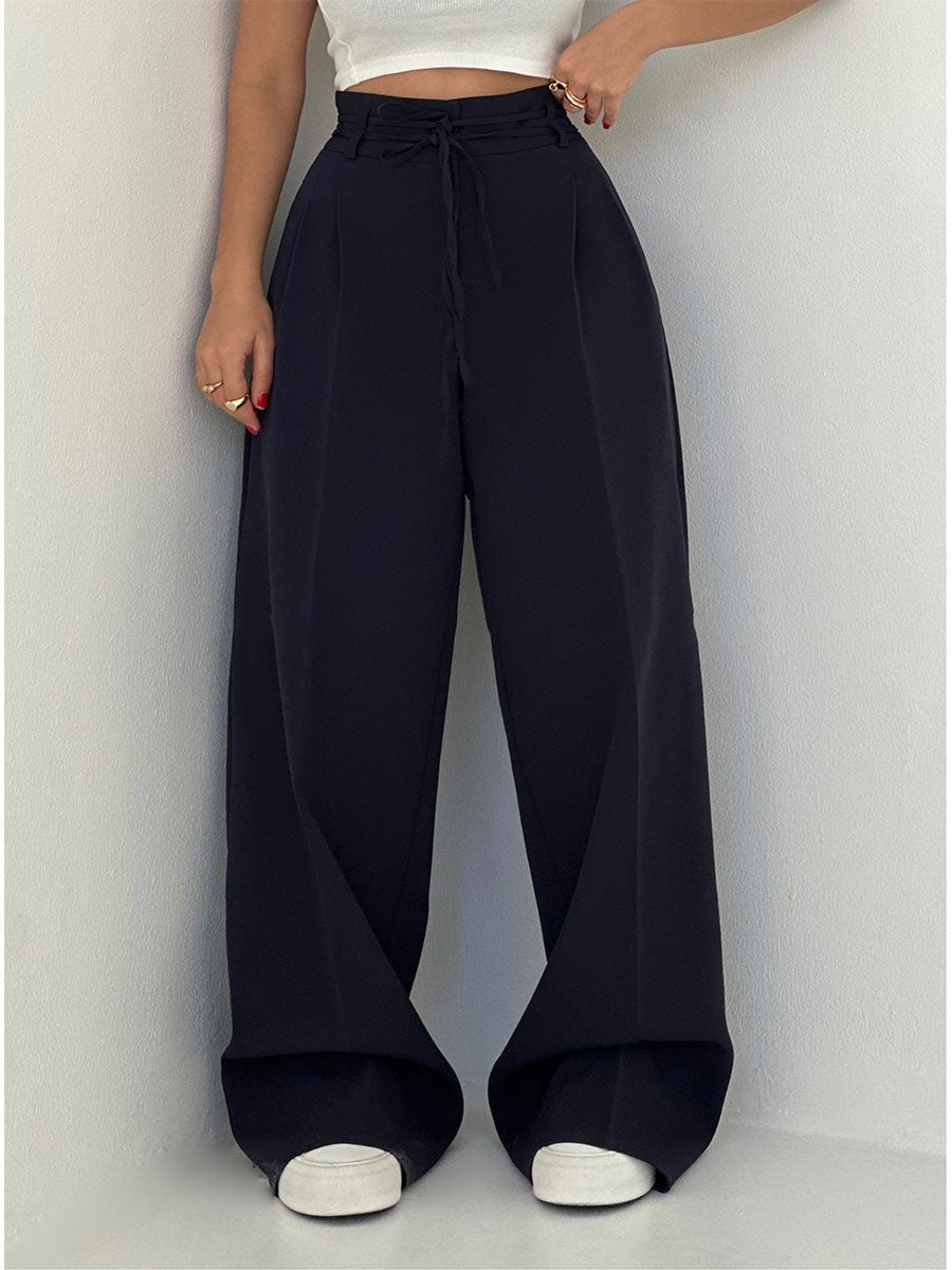 Lace-up casual trousers
