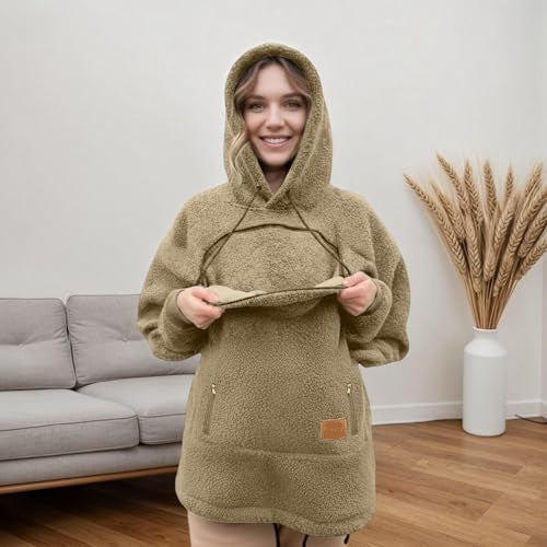🔥Women's Oversized Cat Hoodie – Kangaroo Pocket, Long Sleeve Pullover