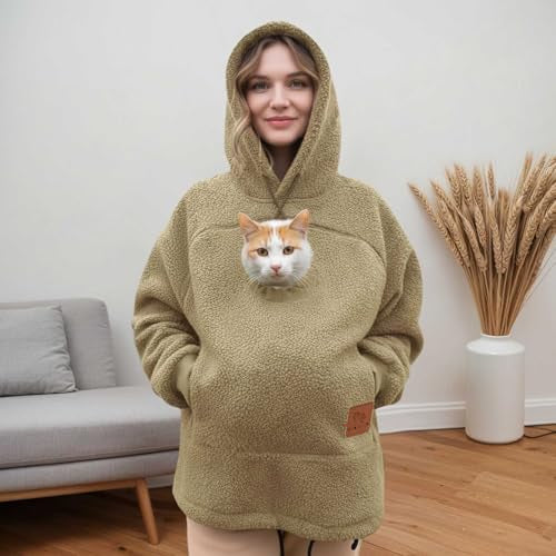 🔥Women's Oversized Cat Hoodie – Kangaroo Pocket, Long Sleeve Pullover