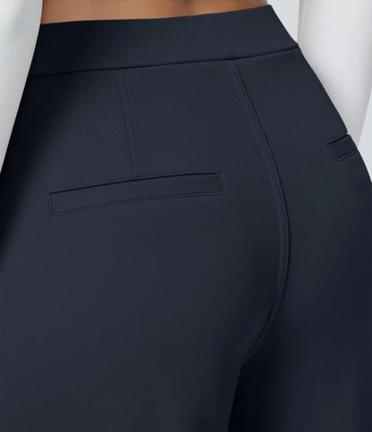 High Waisted Side Pocket Straight Leg Work Pants